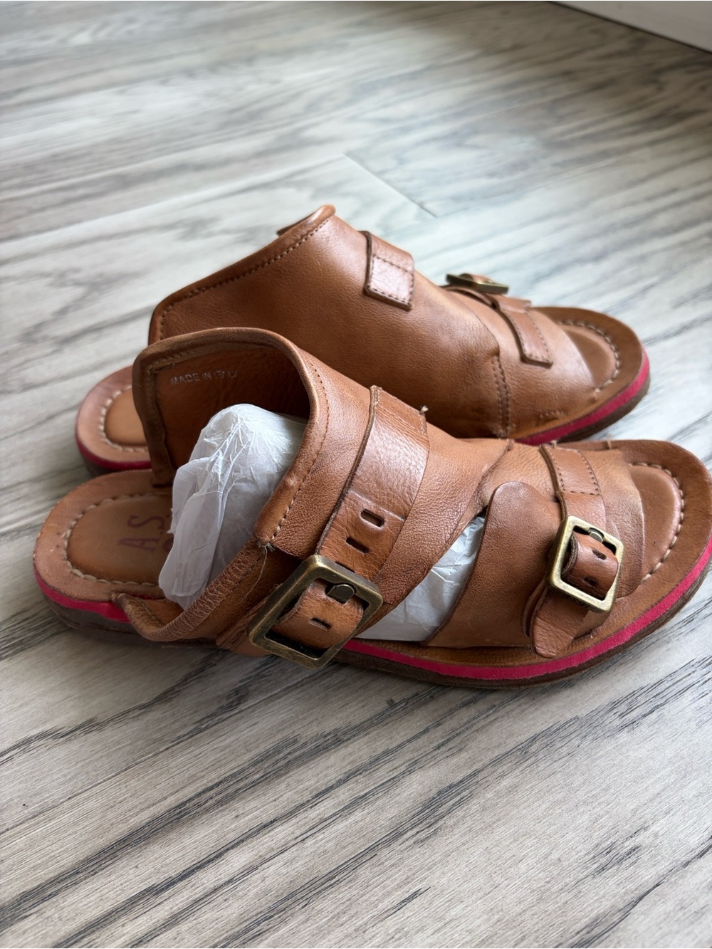 A.S.98 Tavon Leather Sandals Buckle Straps 37